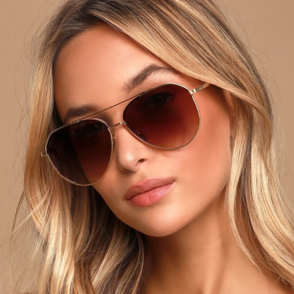HP 🔥 Aviator Sunglasses - Brown/Gold